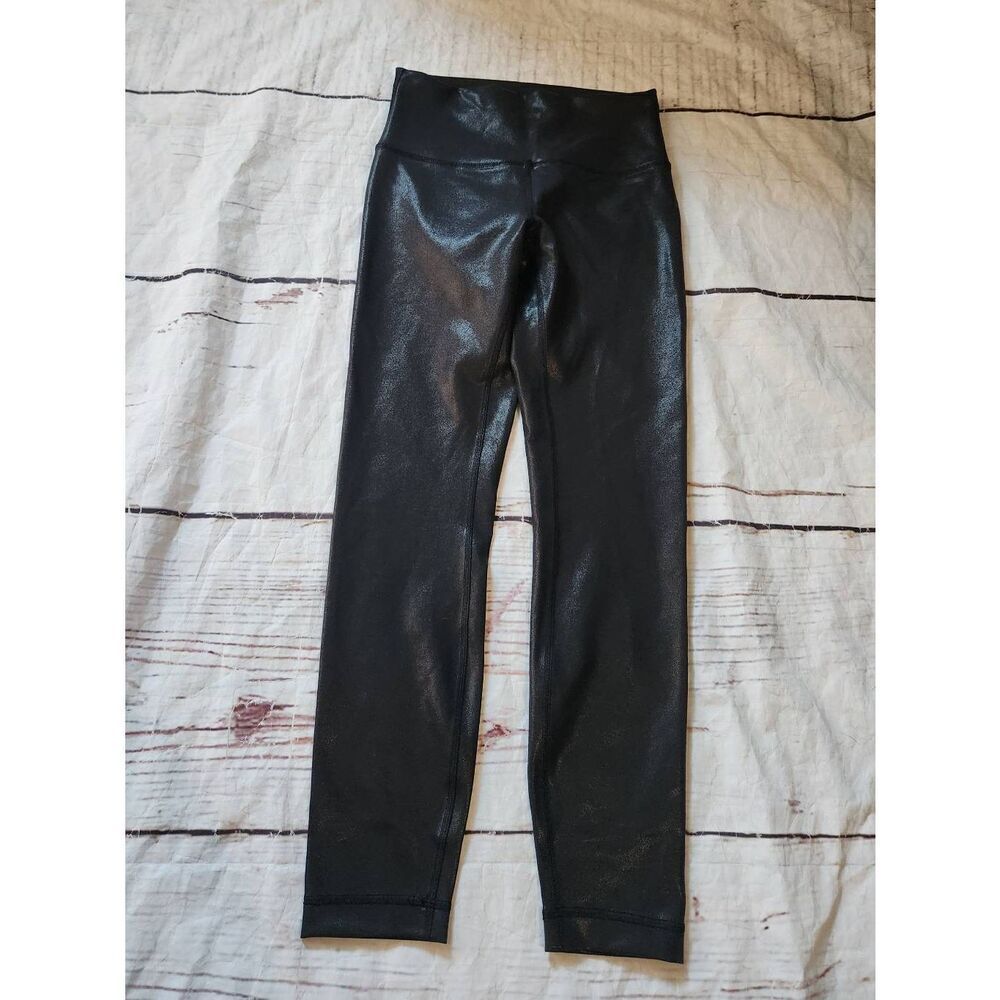 Lululemon Wunder Train High Rise Tight Black Foil Size 6 - Picture 3 of 7